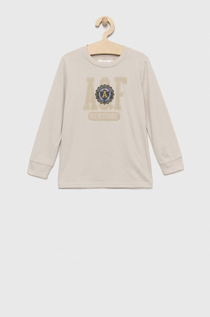 Abercrombie & Fitch Otroški longsleeve bež barva - Pepit.si