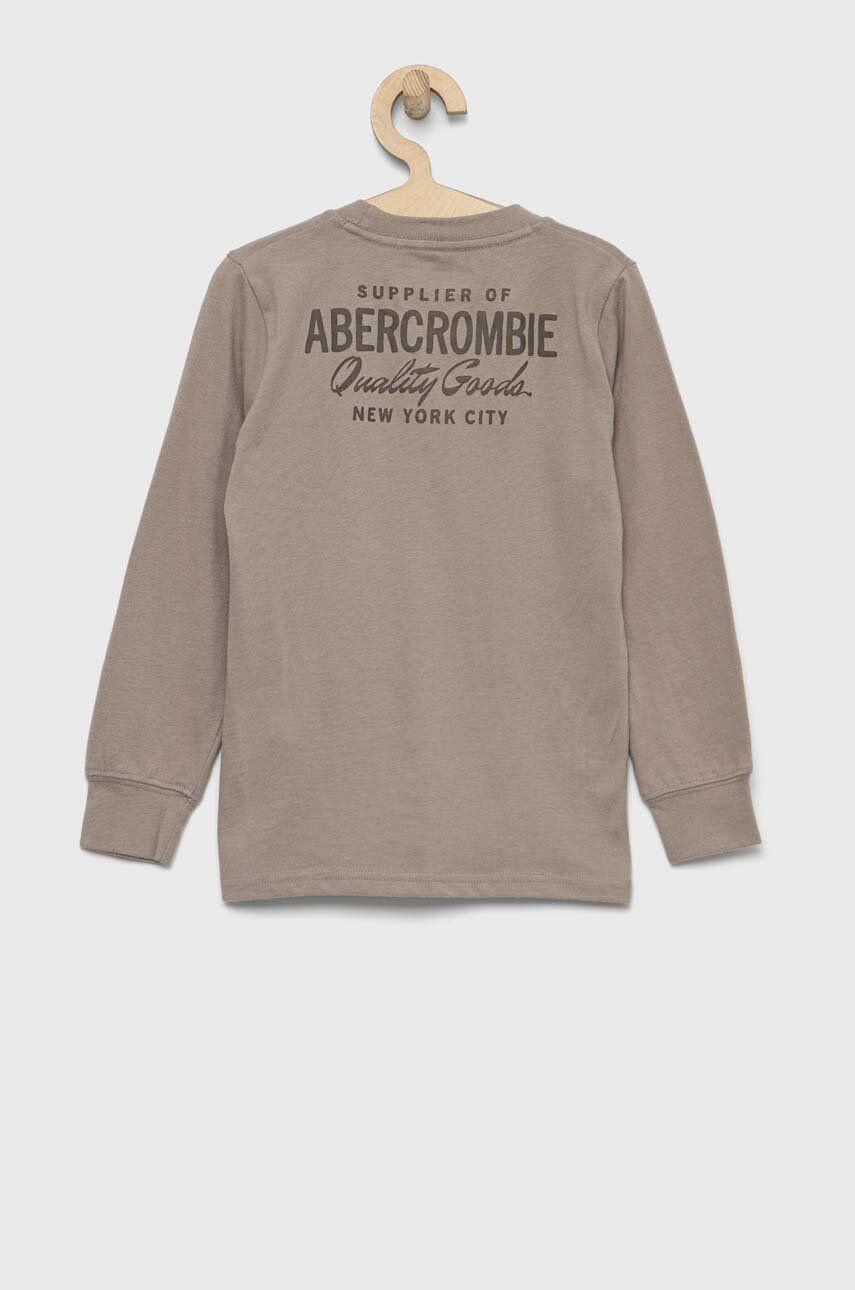 Abercrombie & Fitch Otroški longsleeve siva barva - Pepit.si