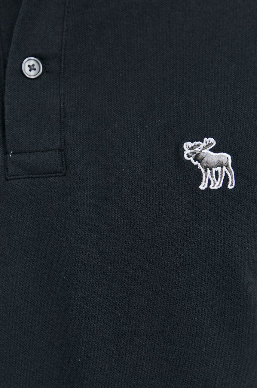 Abercrombie & Fitch Polo moški črna barva - Pepit.si