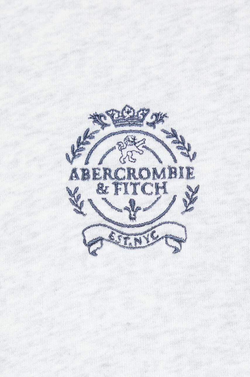 Abercrombie & Fitch Pulover ženska siva barva s kapuco - Pepit.si