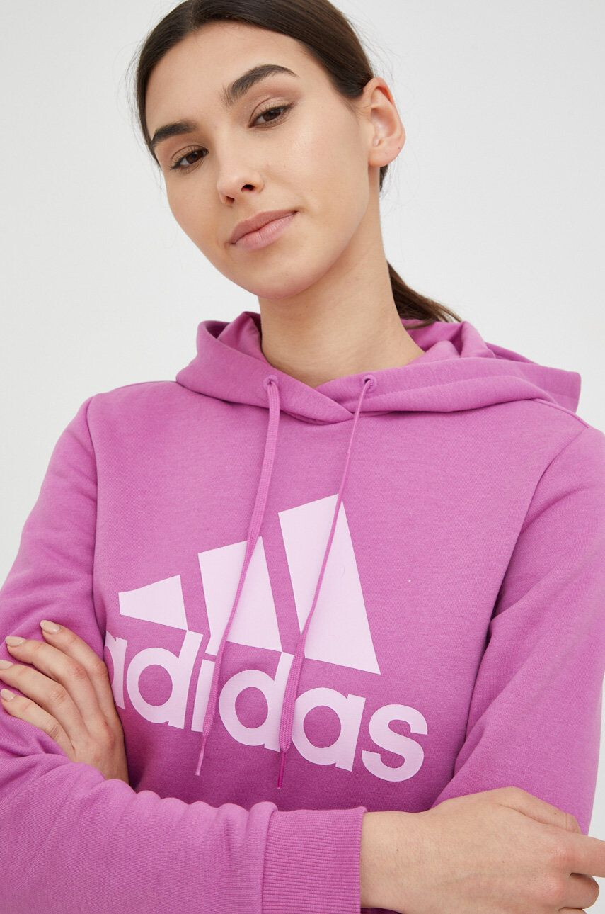 adidas Bluza ženska roza barva s kapuco - Pepit.si