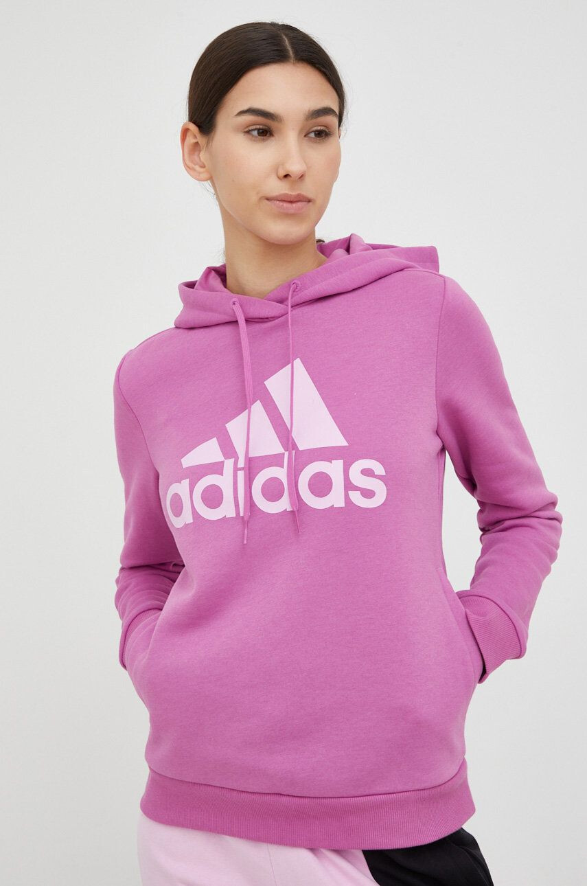 adidas Bluza ženska roza barva s kapuco - Pepit.si