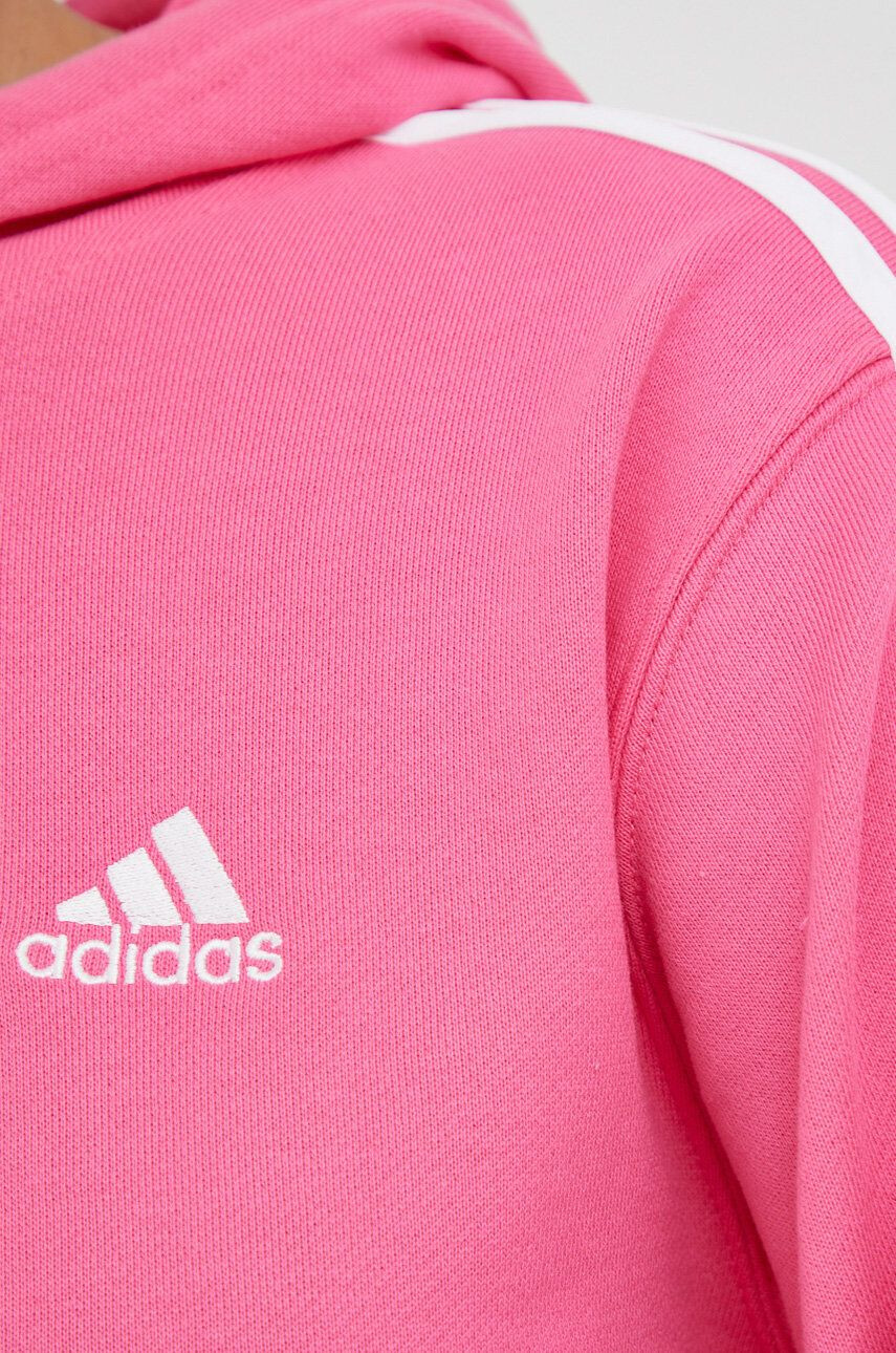 adidas Bombažen pulover ženska roza barva s kapuco - Pepit.si