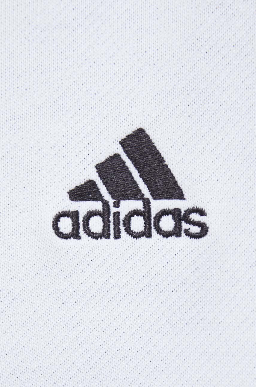 adidas Bombažen pulover ženska bela barva s kapuco - Pepit.si