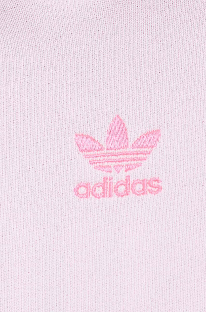 adidas Originals Bombažen pulover ženska vijolična barva s kapuco - Pepit.si