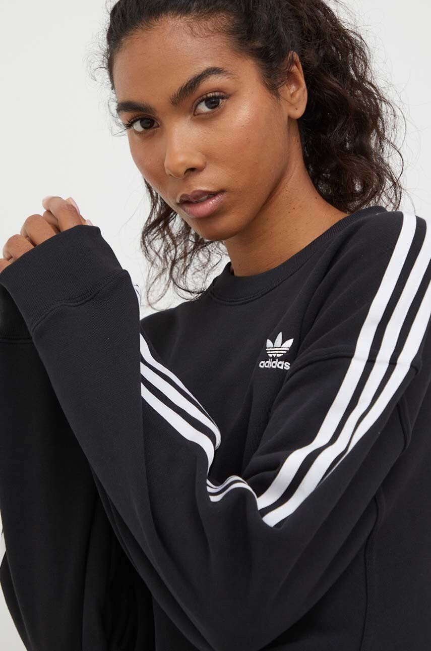 adidas Originals Bombažen pulover ženska črna barva - Pepit.si