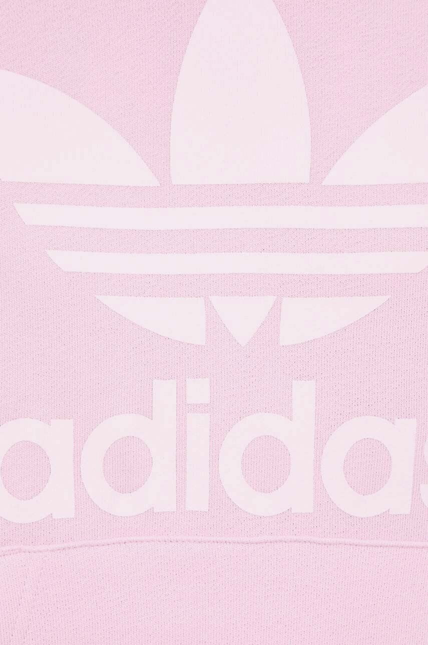 adidas Originals Bombažen pulover ženska roza barva s kapuco - Pepit.si