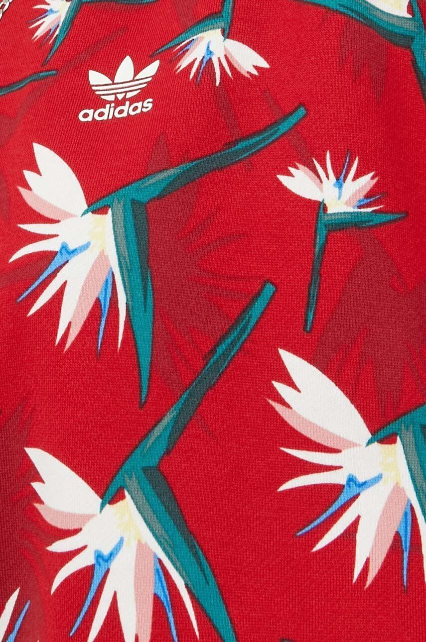 adidas Originals Bombažen pulover X Thebe Magugu ženski rdeča barva - Pepit.si