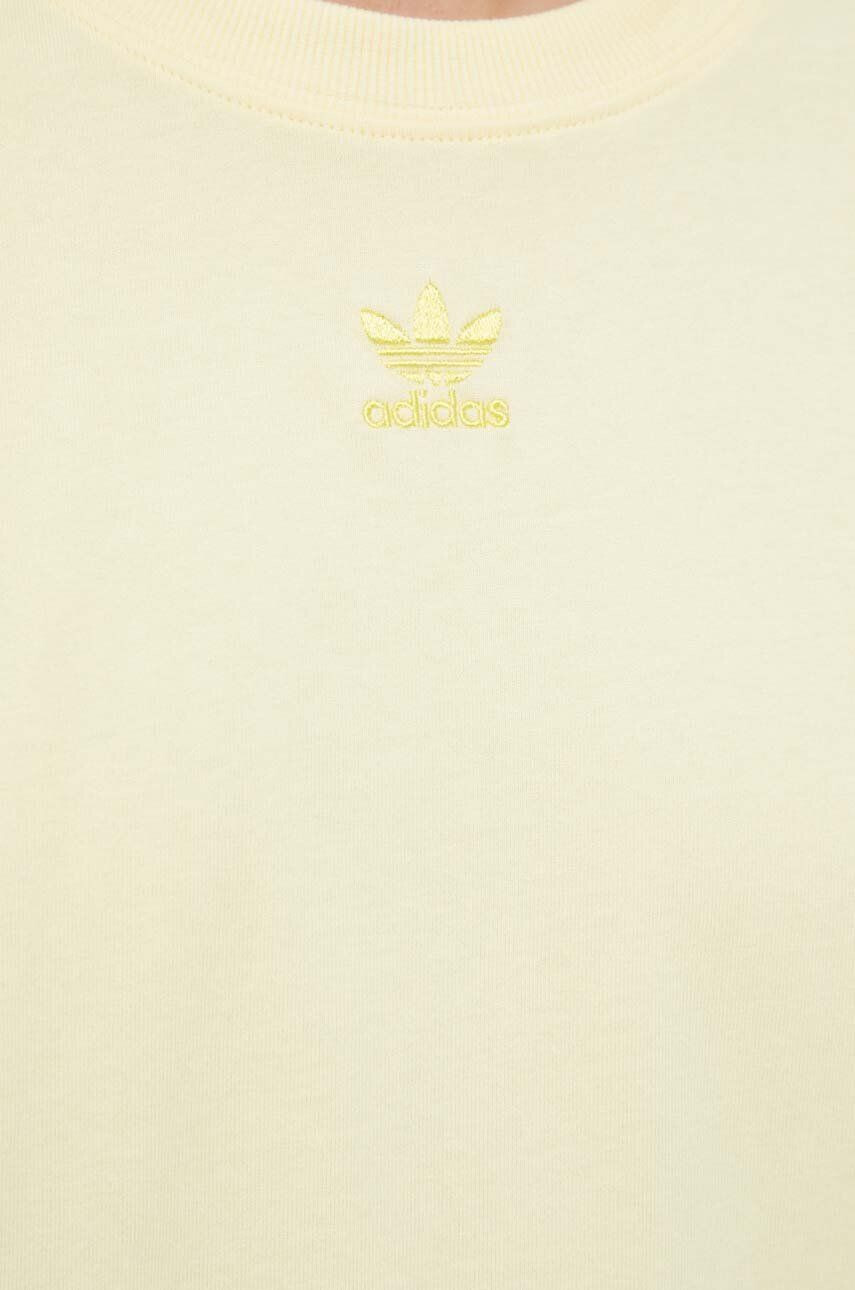 adidas Originals Bombažna kratka majica rumena barva - Pepit.si