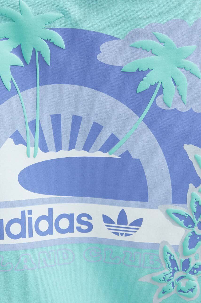 adidas Originals Bombažna kratka majica turkizna barva - Pepit.si