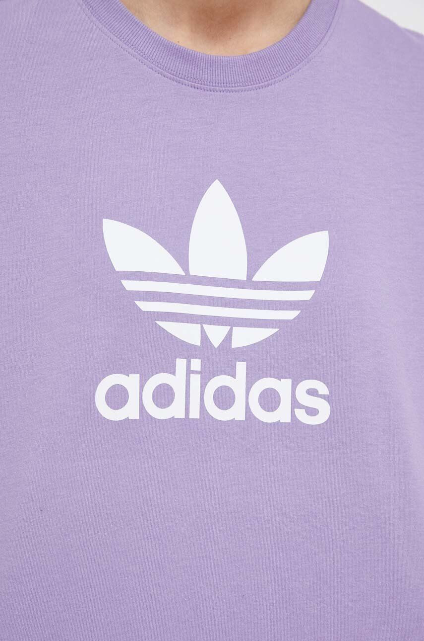 adidas Originals Bombažna kratka majica vijolična barva - Pepit.si