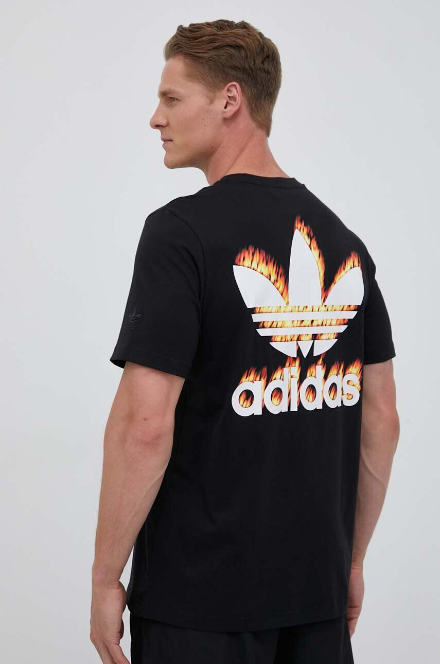 adidas Originals Bombažna kratka majica črna barva - Pepit.si