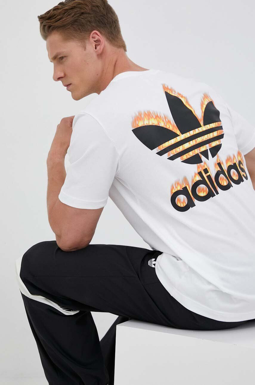 adidas Originals Bombažna kratka majica bela barva - Pepit.si