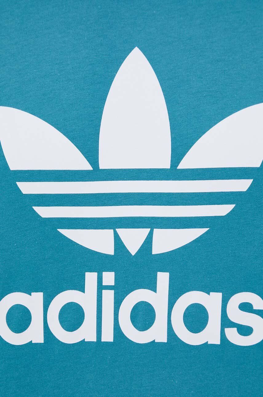 adidas Originals Bombažna kratka majica turkizna barva - Pepit.si