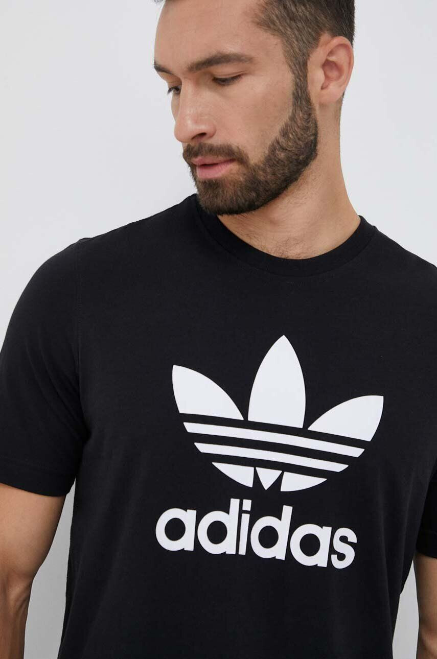 adidas Originals Bombažna kratka majica črna barva - Pepit.si