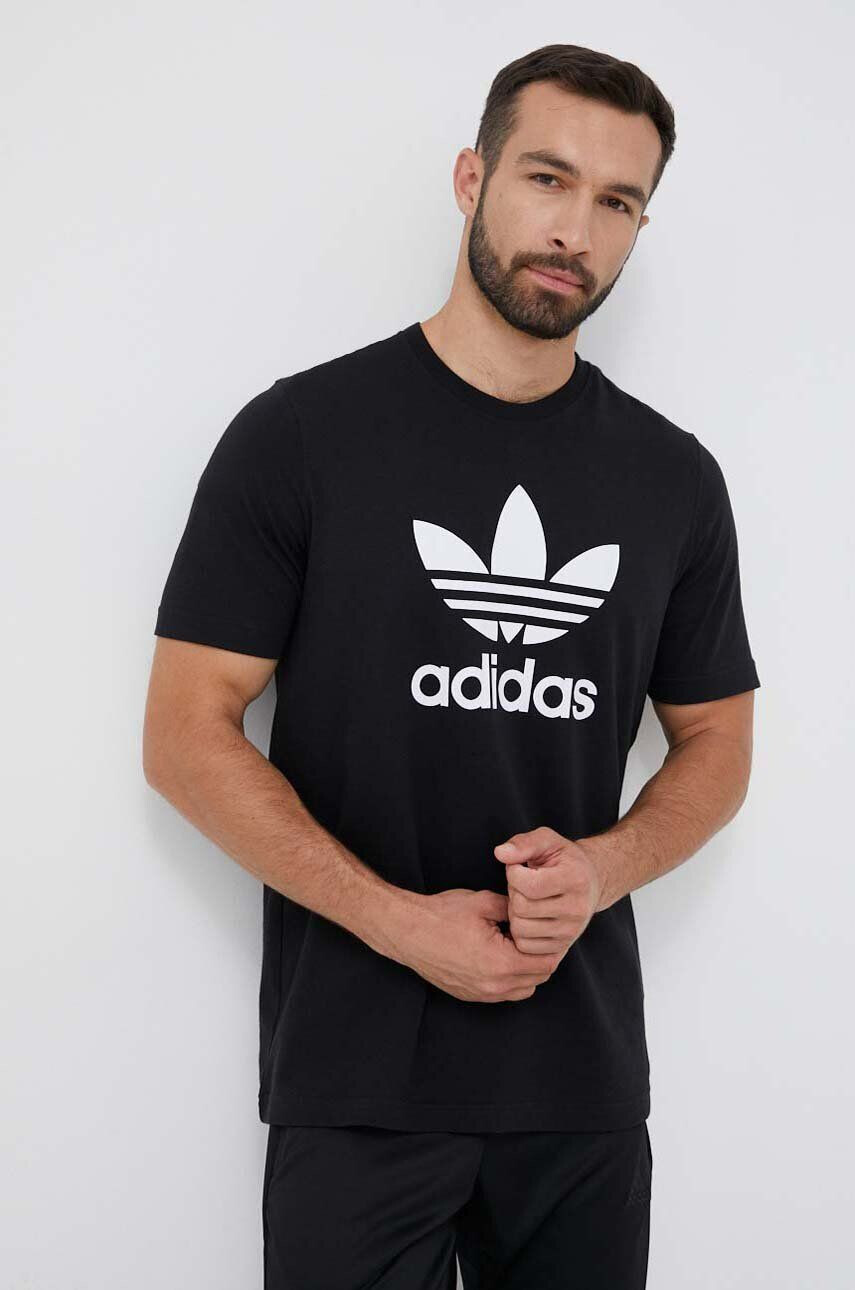 adidas Originals Bombažna kratka majica črna barva - Pepit.si