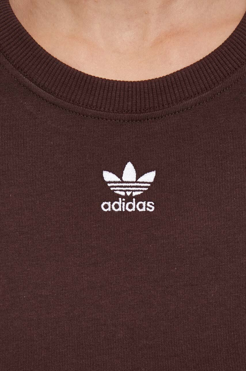 adidas Originals Bombažna kratka majica rjava barva - Pepit.si