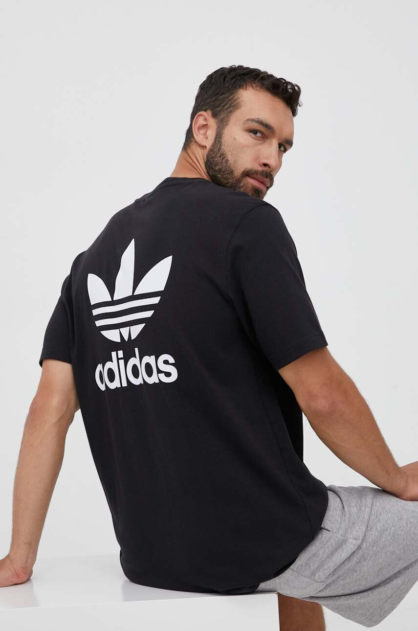 adidas Originals Bombažna kratka majica črna barva - Pepit.si