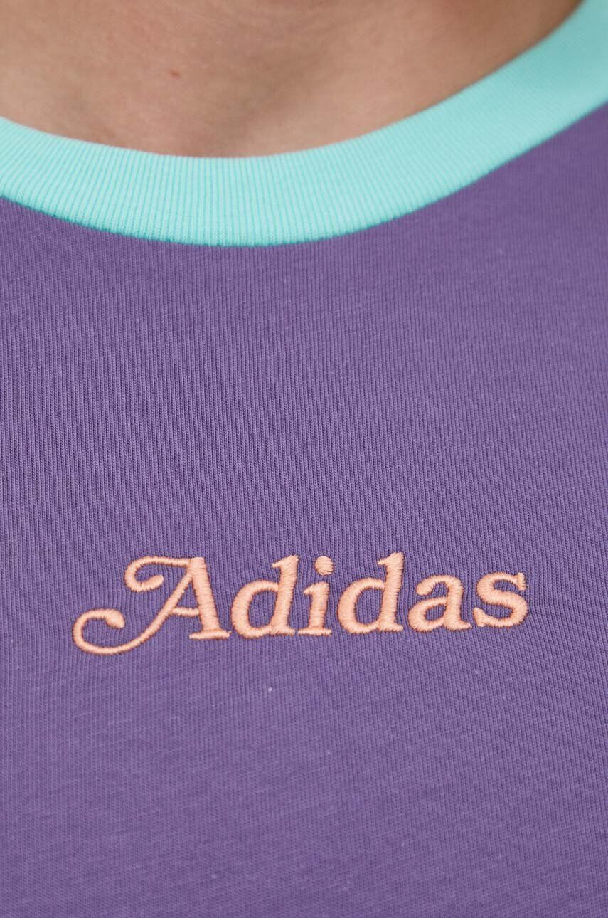 adidas Originals Bombažna kratka majica vijolična barva - Pepit.si