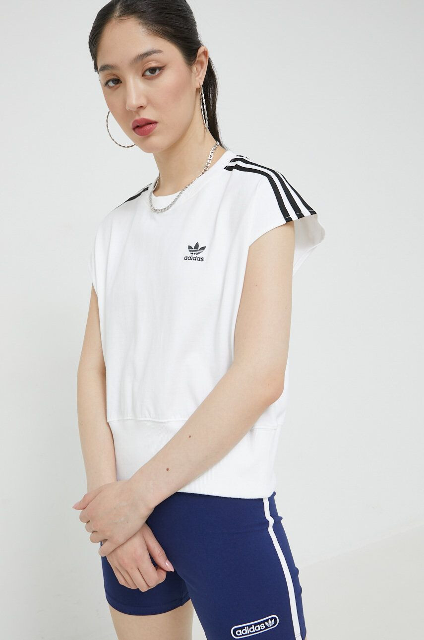 adidas Originals Bombažna kratka majica bela barva - Pepit.si