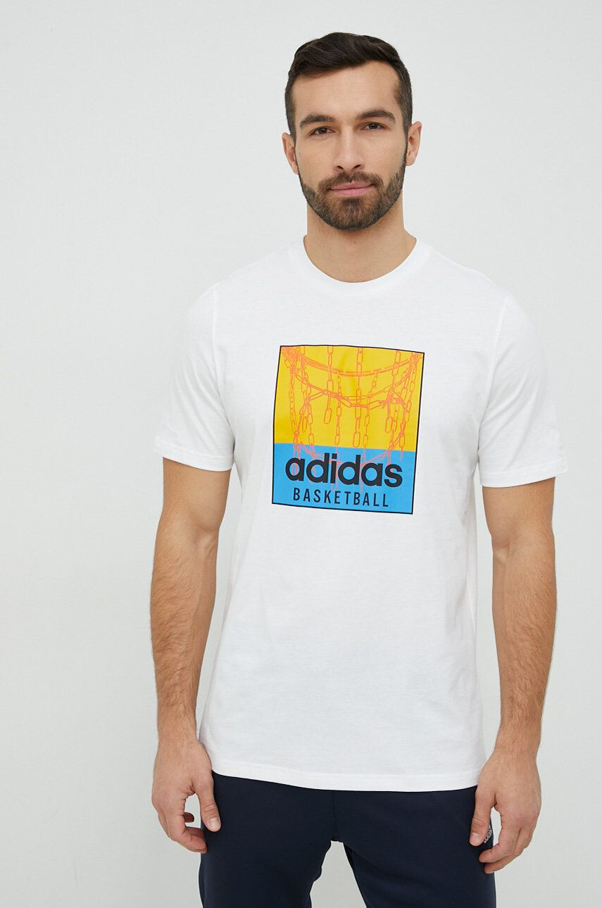 adidas Originals Bombažna kratka majica bela barva - Pepit.si