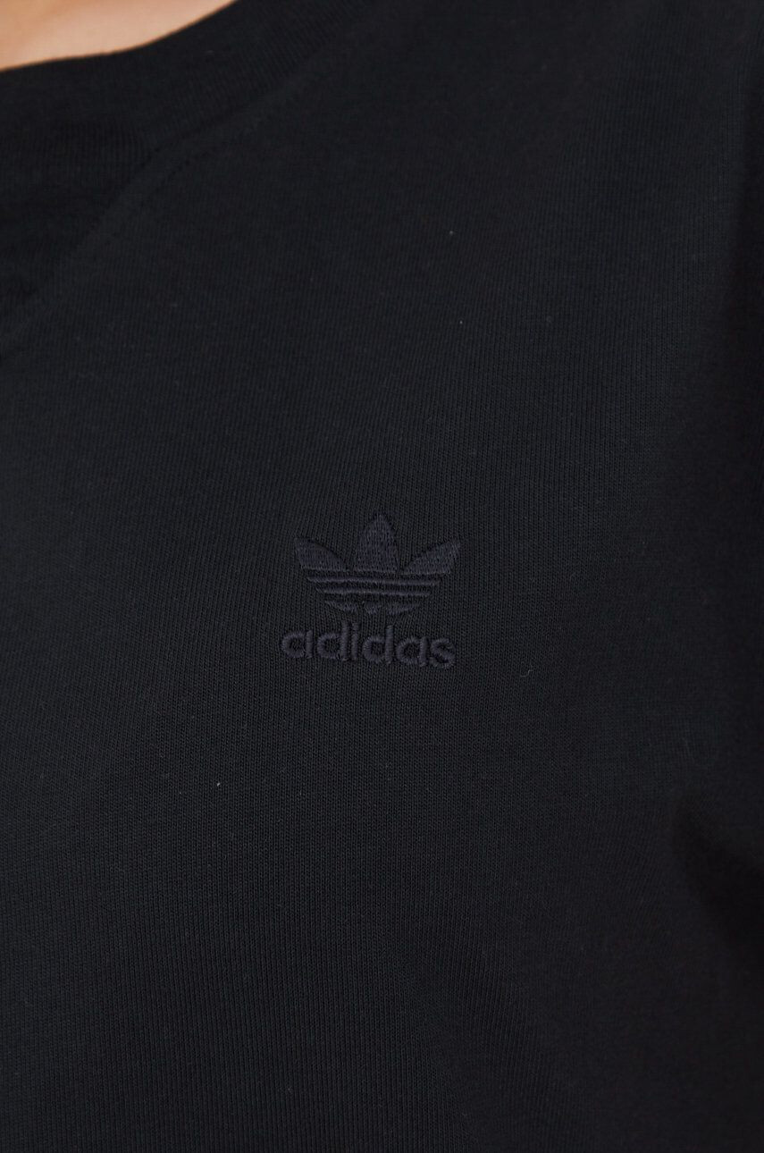 adidas Originals Bombažna kratka majica Trefoil Moments črna barva - Pepit.si