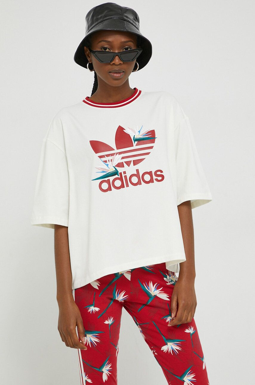 adidas Originals Bombažna kratka majica X Thebe Magugu - Pepit.si