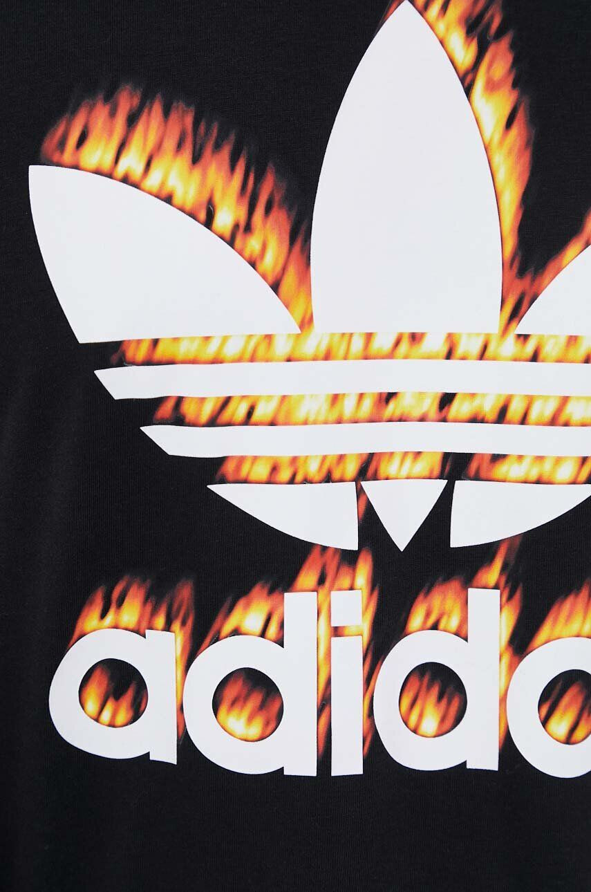 adidas Originals Bombažna majica z dolgimi rokavi črna barva - Pepit.si