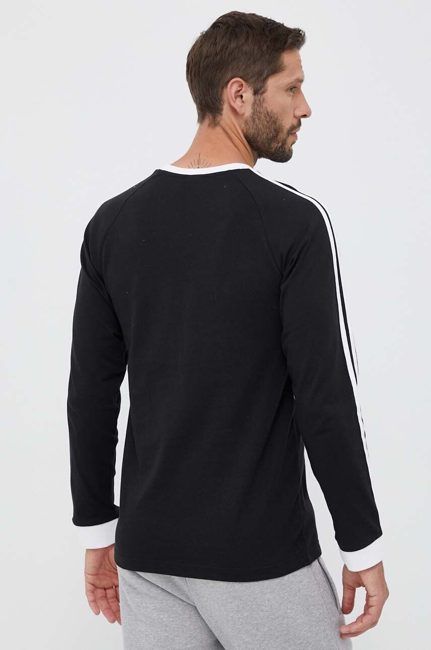 adidas Originals Bombažna majica z dolgimi rokavi 3-Stripes Long Sleeve Tee črna barva - Pepit.si