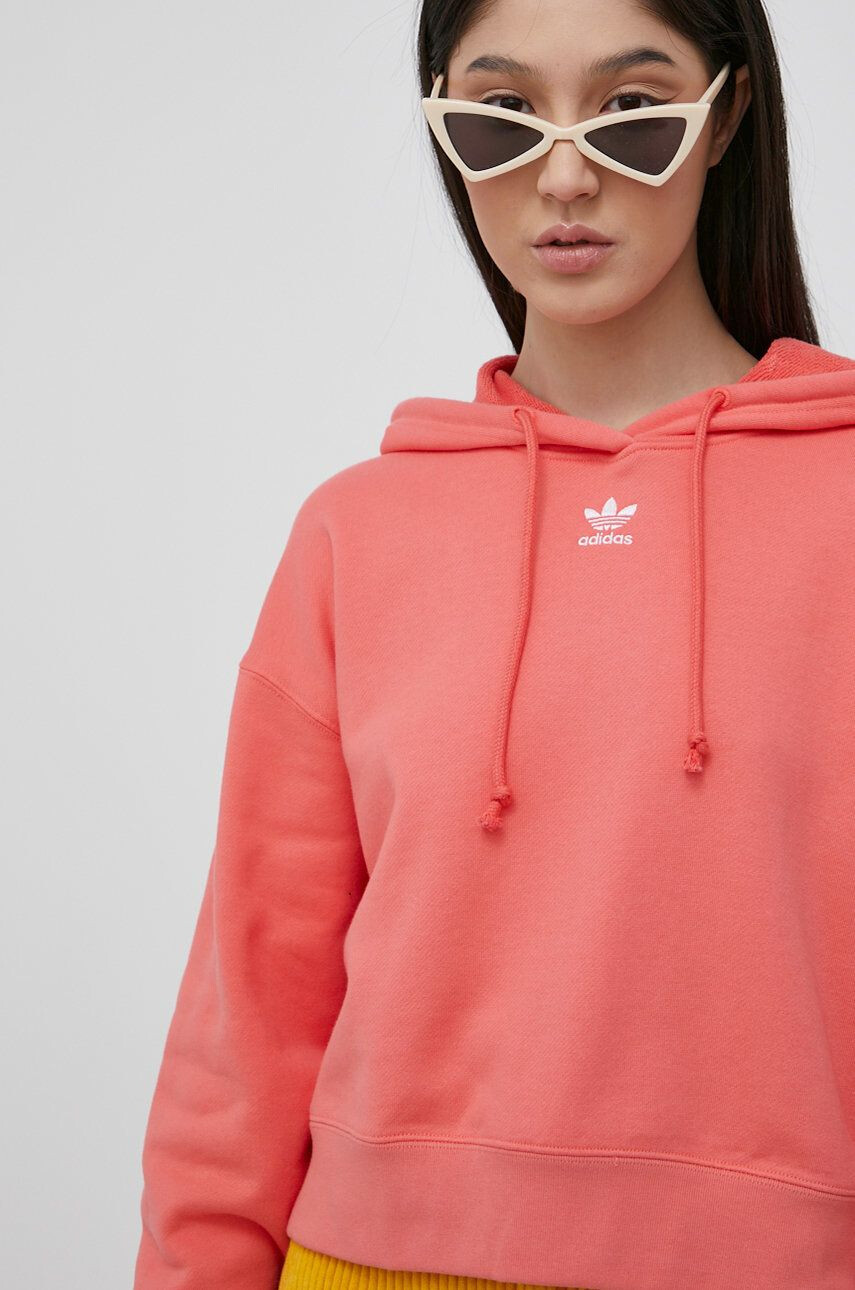 adidas Originals Bombažna mikica ženska oranžna barva - Pepit.si