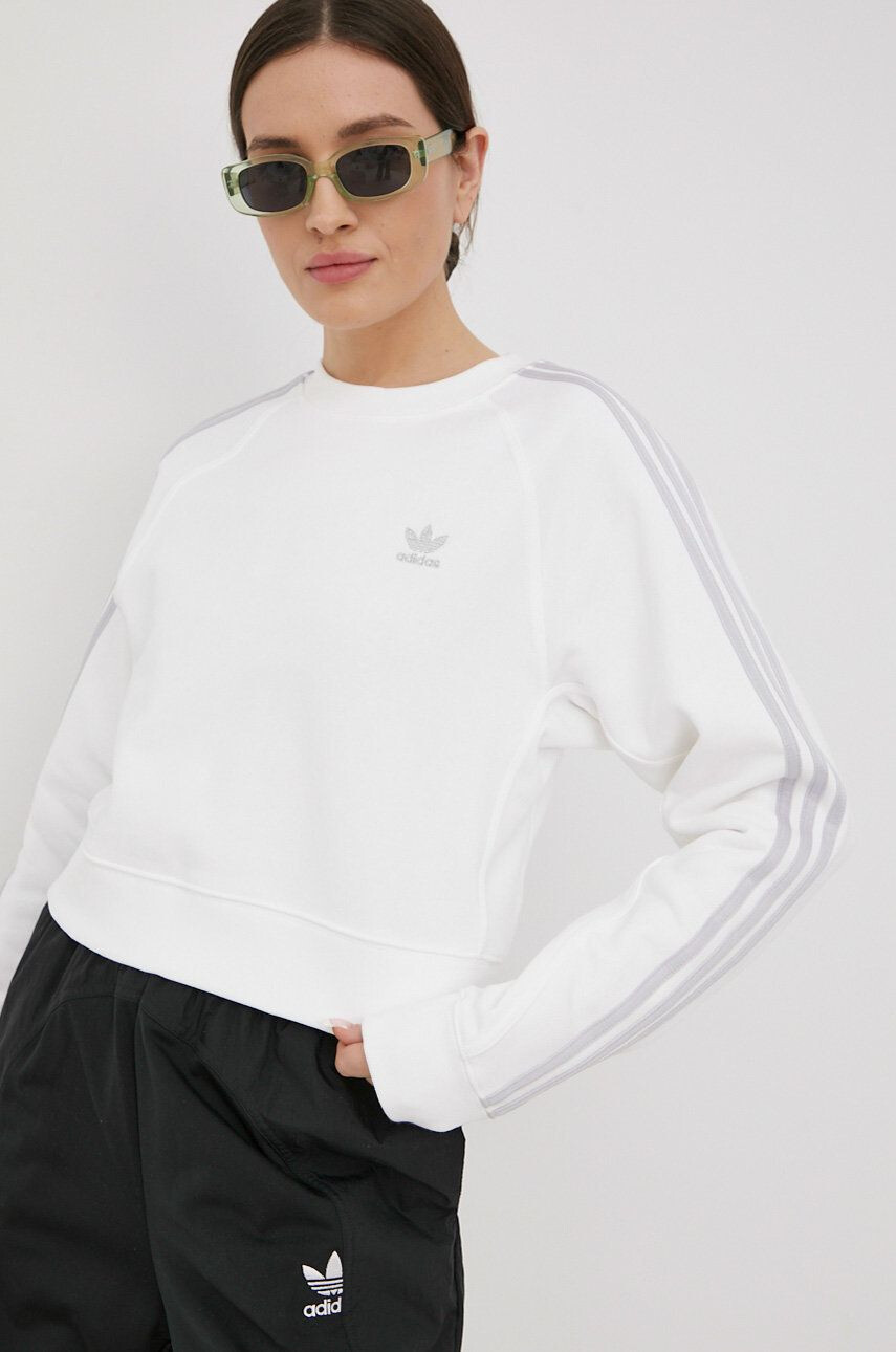 adidas Originals Bombažna mikica Adicolor ženska bež barva - Pepit.si