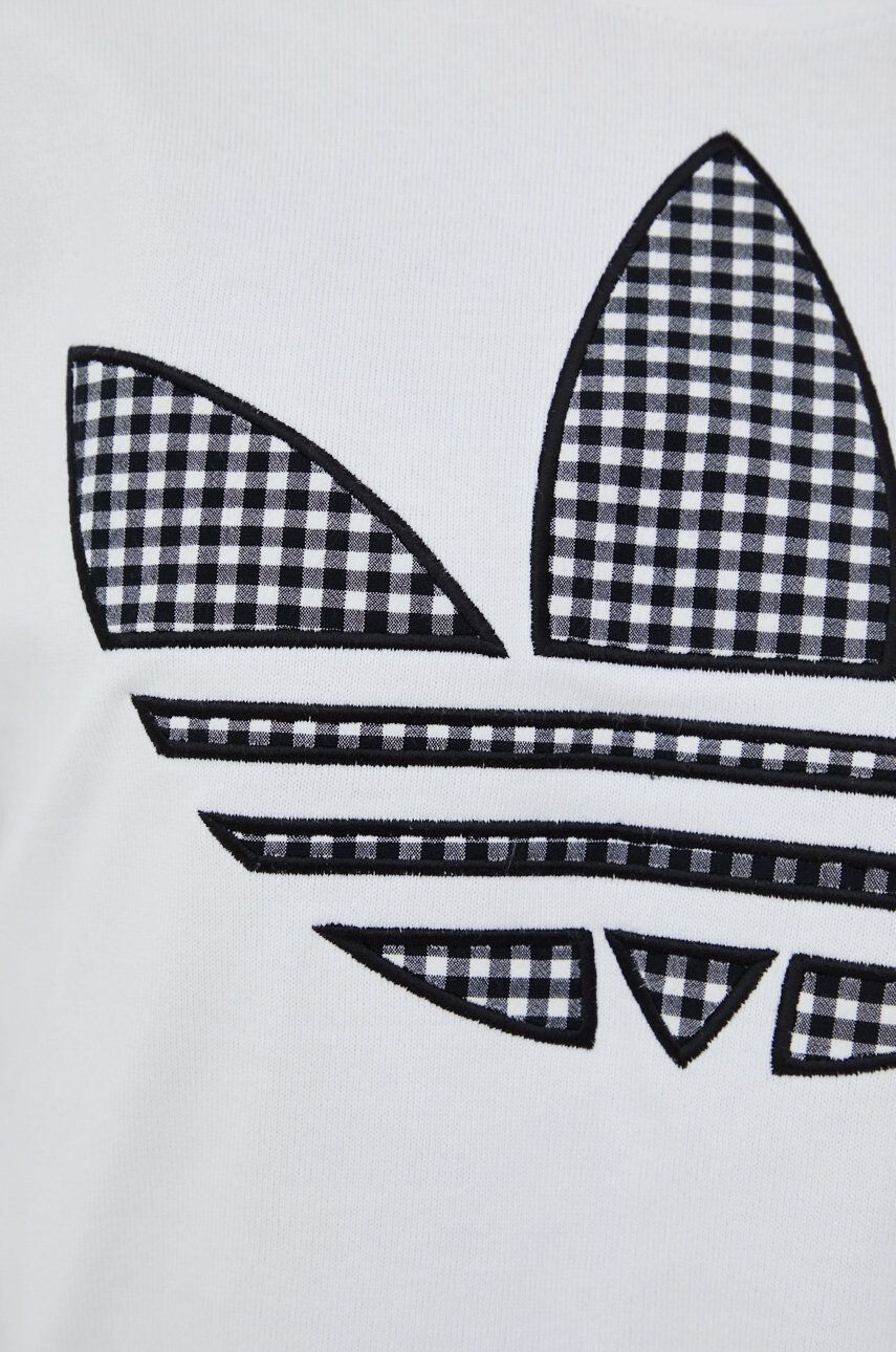 adidas Originals Bombažna mikica Trefoil Moments ženska bela barva - Pepit.si