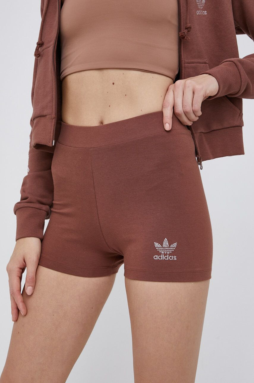 adidas Originals Kratke hlače ženski rjava barva - Pepit.si