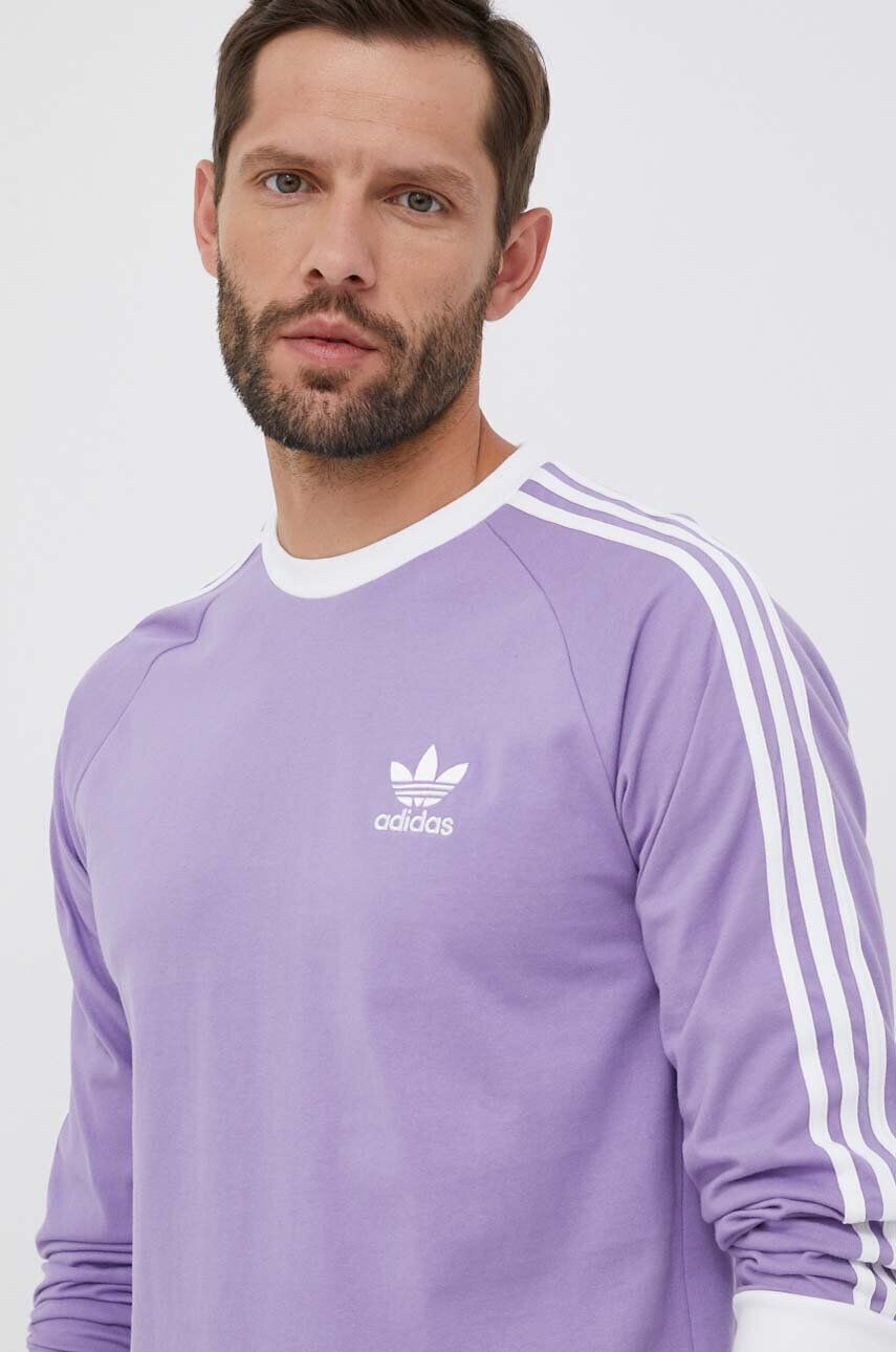 adidas Originals Majica z dolgimi rokavi moški vijolična barva - Pepit.si