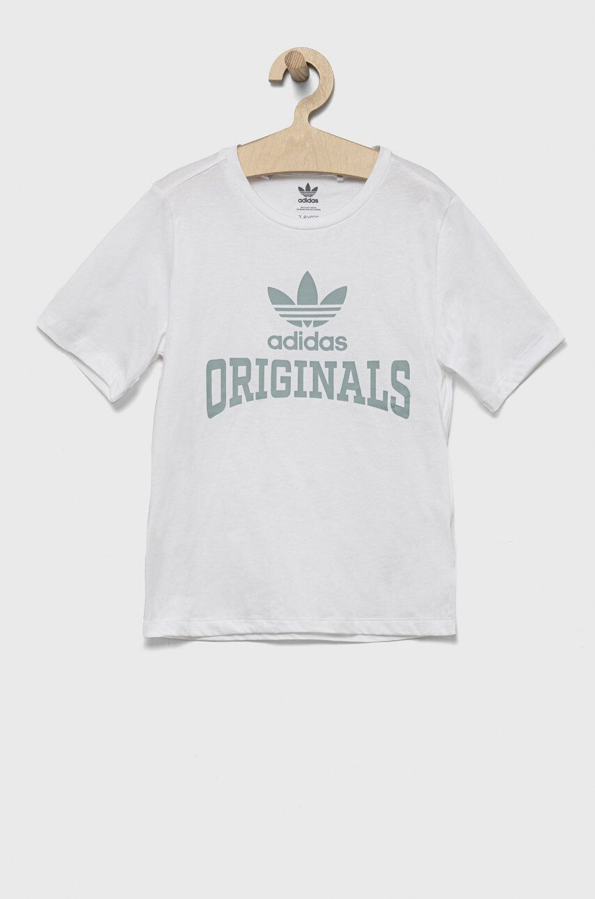 adidas Originals Otroška bombažna kratka majica bela barva - Pepit.si