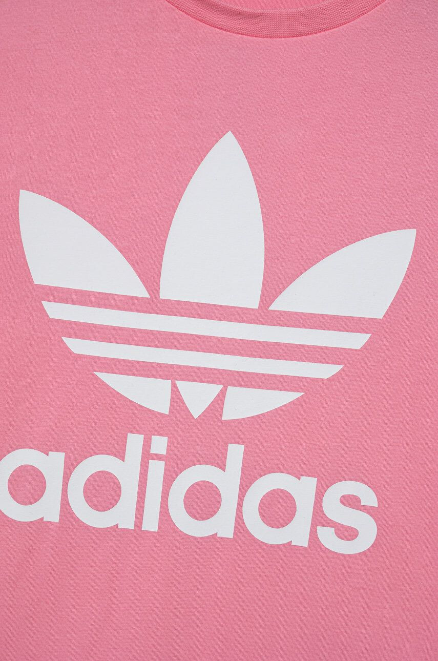 adidas Originals Otroška bombažna kratka majica roza barva - Pepit.si