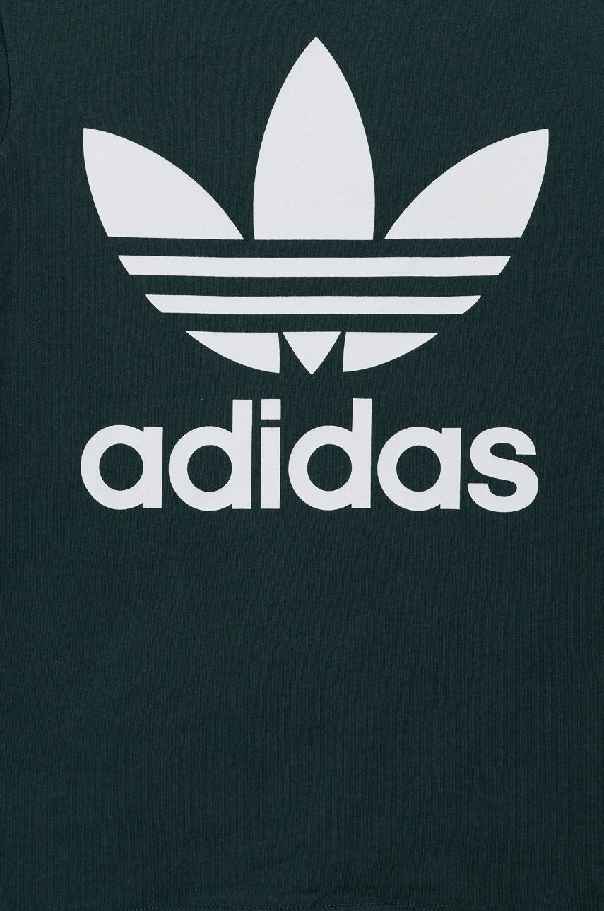 adidas Originals Otroška bombažna kratka majica zelena barva - Pepit.si