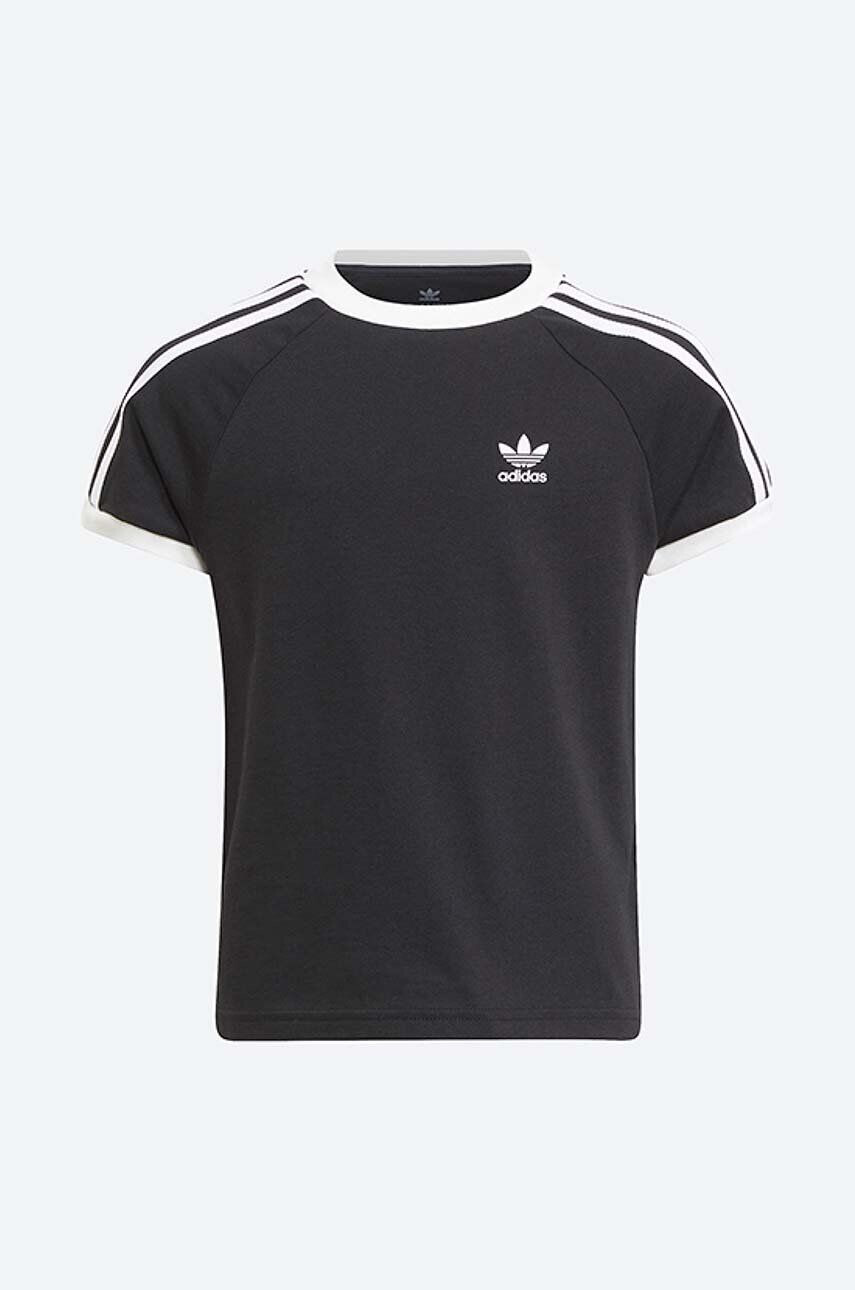 adidas Originals Otroška bombažna kratka majica 3STRIPES TEE črna barva - Pepit.si