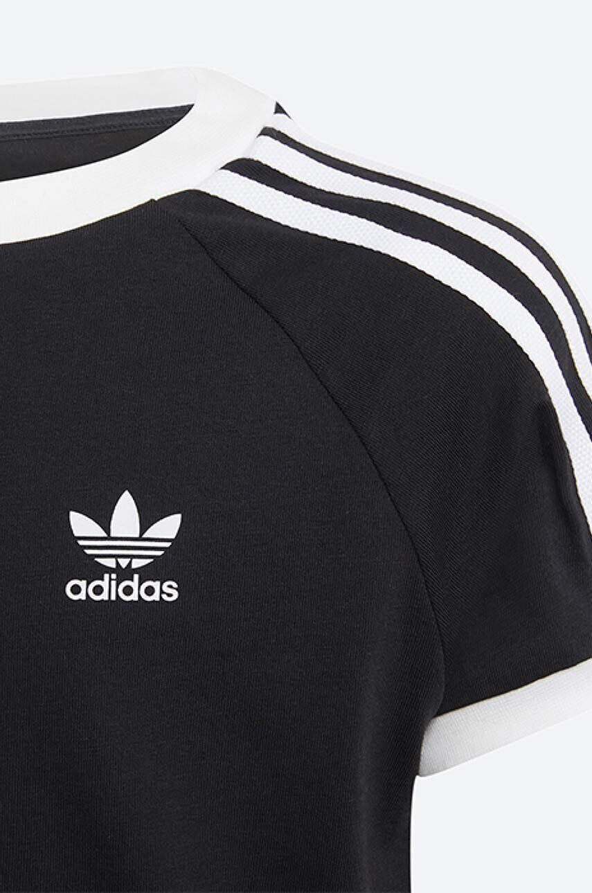 adidas Originals Otroška bombažna kratka majica 3STRIPES TEE črna barva - Pepit.si