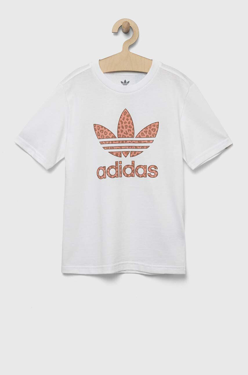 adidas Originals Otroška bombažna kratka majica bela barva - Pepit.si