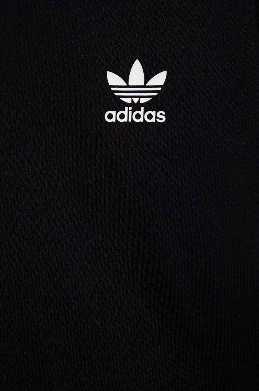 adidas Originals Otroška bombažna majica z dolgimi rokavi črna barva - Pepit.si