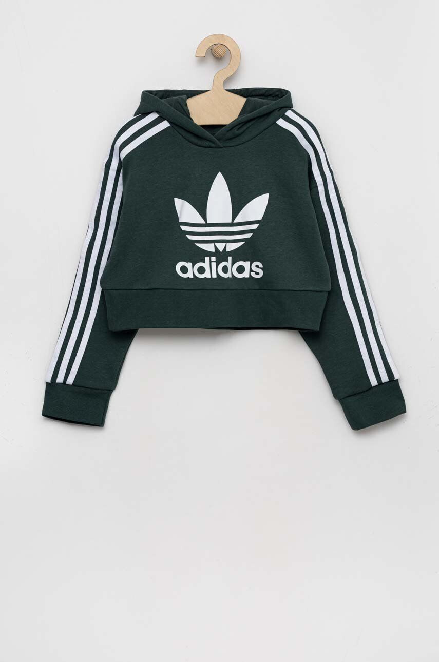 adidas Originals Otroška mikica zelena barva s kapuco - Pepit.si