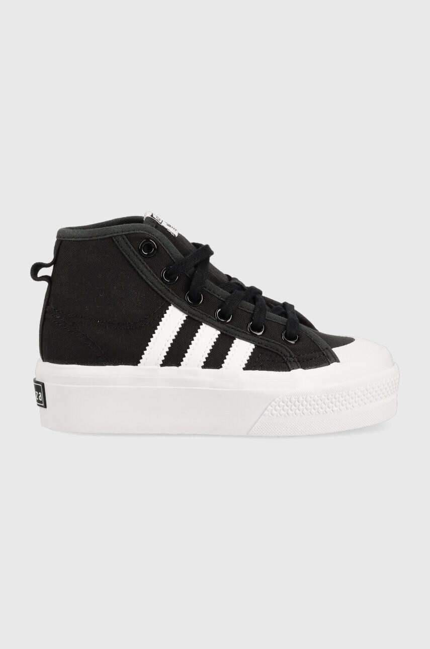 adidas Originals Otroške superge NIZZA PLATFORM MID črna barva - Pepit.si