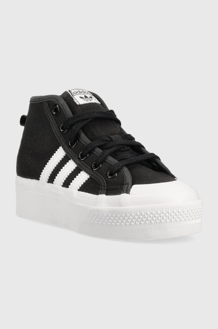 adidas Originals Otroške superge NIZZA PLATFORM MID črna barva - Pepit.si