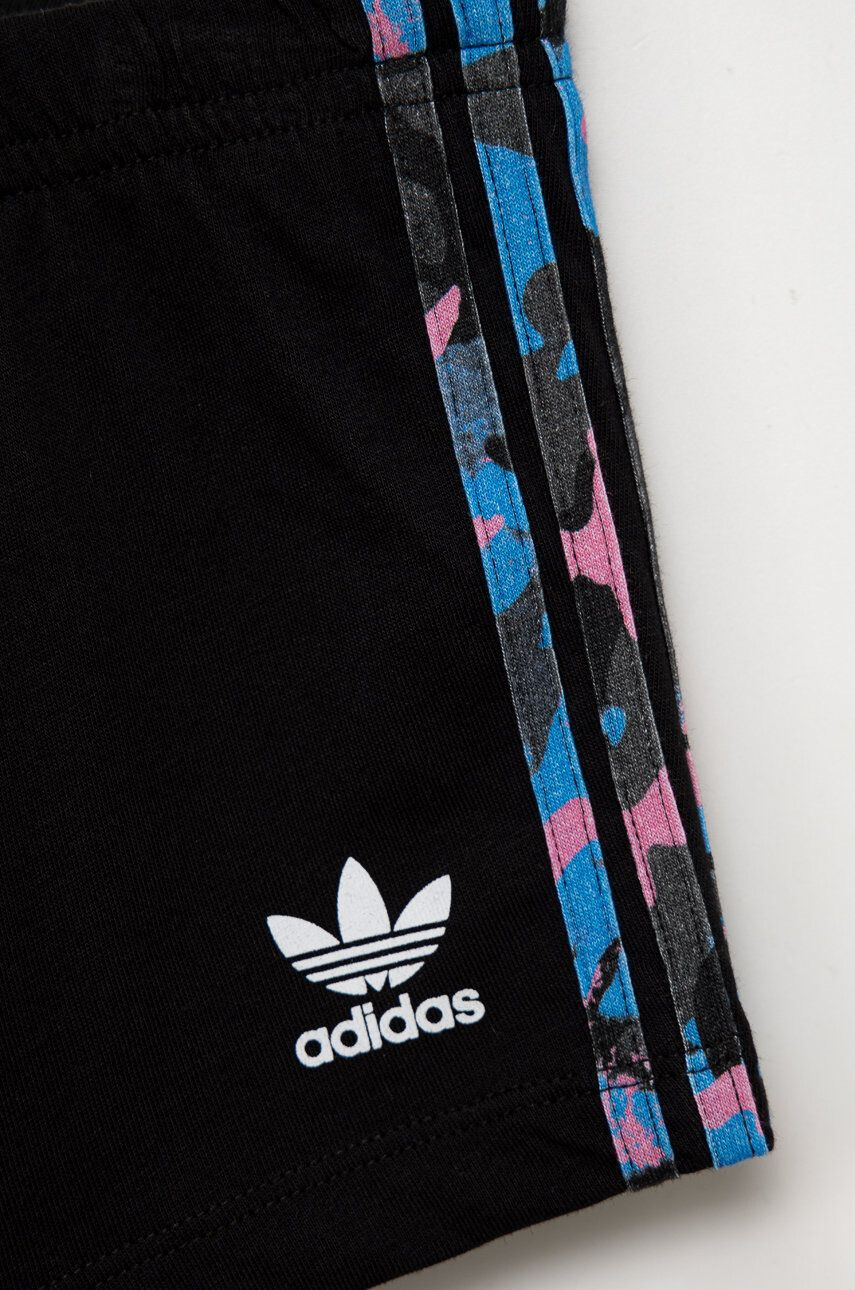 adidas Originals Otroški bombažen komplet črna barva - Pepit.si