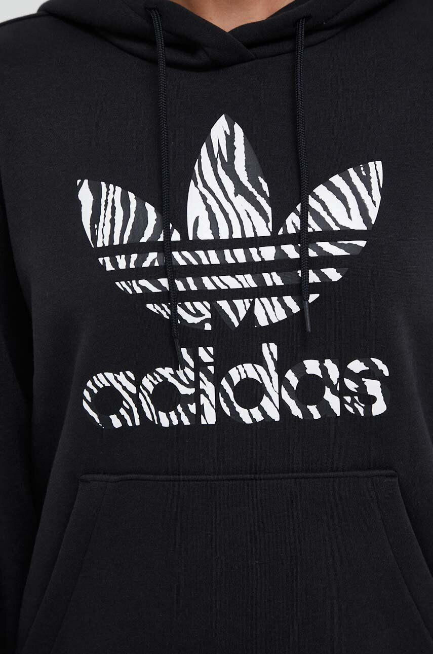 adidas Originals Pulover ženska črna barva s kapuco - Pepit.si