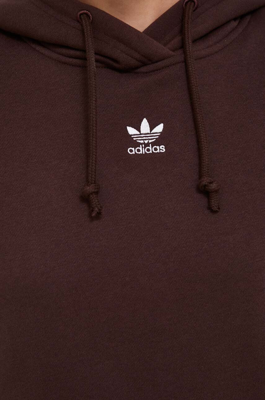 adidas Originals Pulover ženska rjava barva s kapuco - Pepit.si