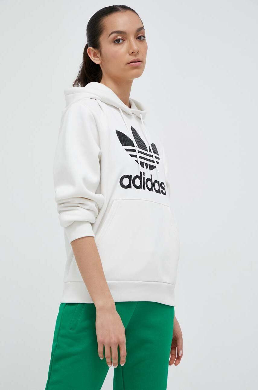 adidas Originals Pulover ženska črna barva s kapuco - Pepit.si