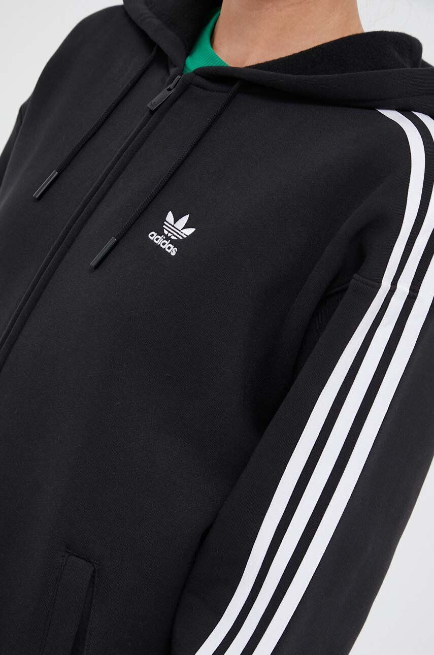 adidas Originals Pulover ženska črna barva s kapuco - Pepit.si