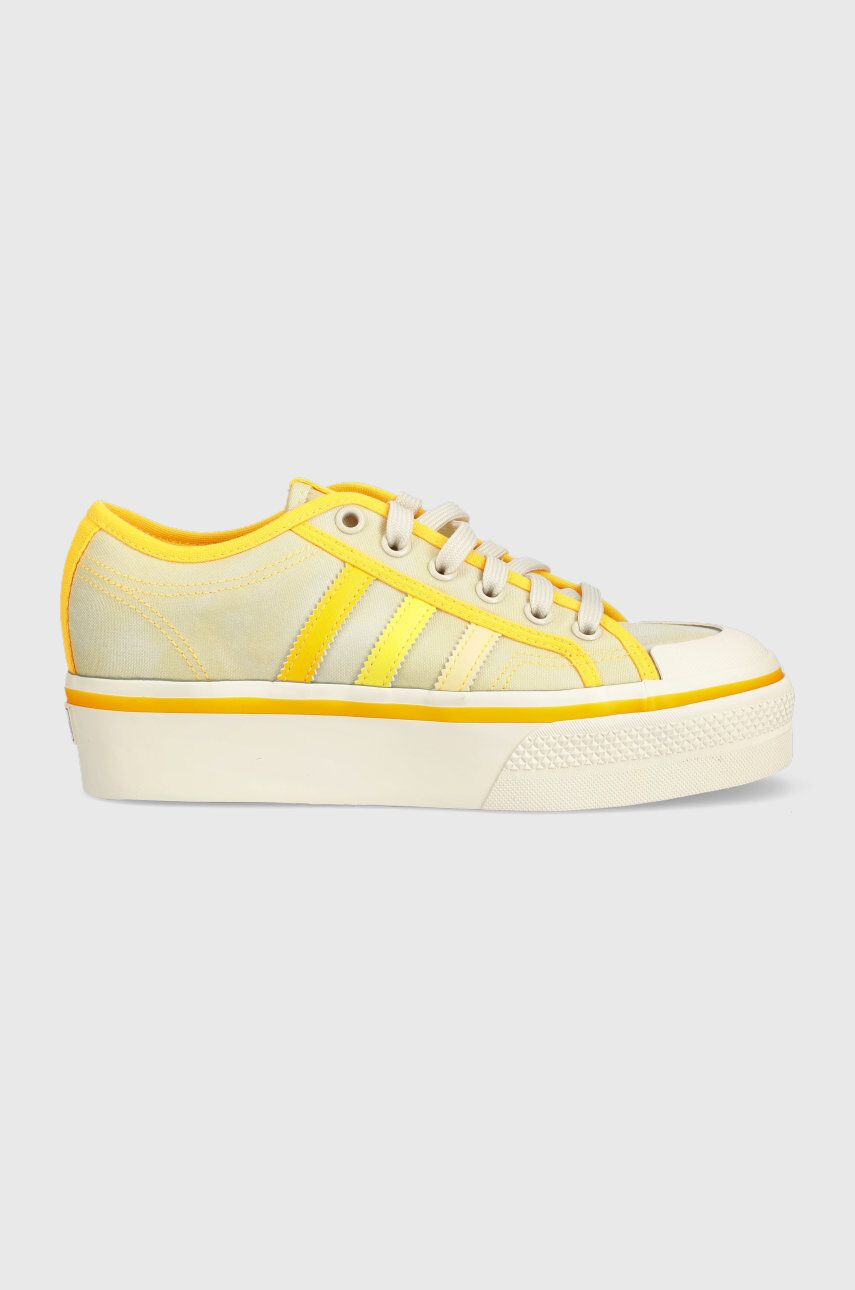 adidas Originals Teniske Nizza Platform ženske zelena barva - Pepit.si